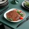 Blcculi 7.5'' Porcelain Dinner Plates,Set of 6 Square Dinner Plates,Porcelain