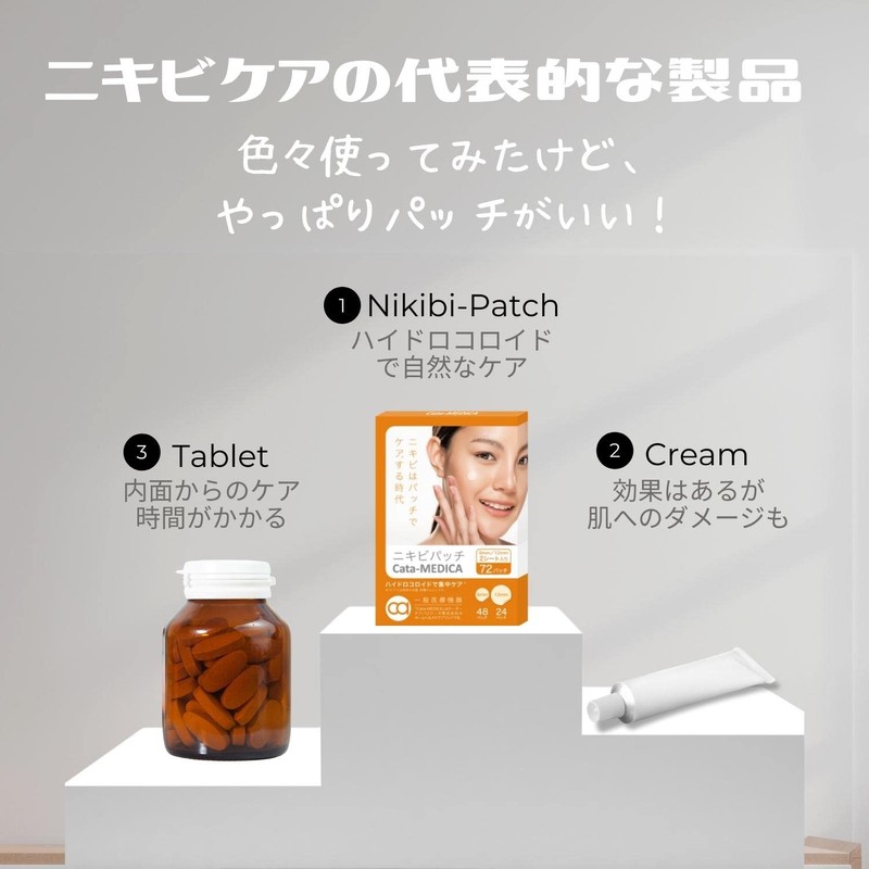 Cata-MEDICA ニキビパッチ ハイドロコロイド 簡単 貼るだけ ニキビケア アクネパッチ 目立たない ニキビ跡 ［一般医療機器］
