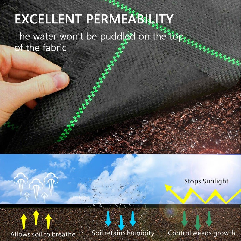 6ft x 300ft Weed Barrier Landscape Fabric, 3.5oz Heavy Duty