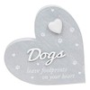 Shudehill Gifwtare Cherished Hearts Freestanding Cool Grey Heart Plaque - Dogs Leave Footprints On Your Heart - Dog Lovers Present Idea
