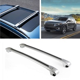 MotorFansClub Roof Rack Cross Bars Fit for Compatible with Jeep Cherokee 2014 2015 2016 2017 2018 2019 crossbars Luggage Cargo Top Roof Rail (Doesn't Fit Jeep Grand Cherokee)