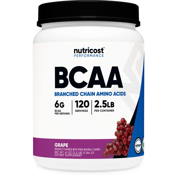 Nutricost BCAA Powder (Grape, 120 Servings) - Gluten Free, Non-GMO,
