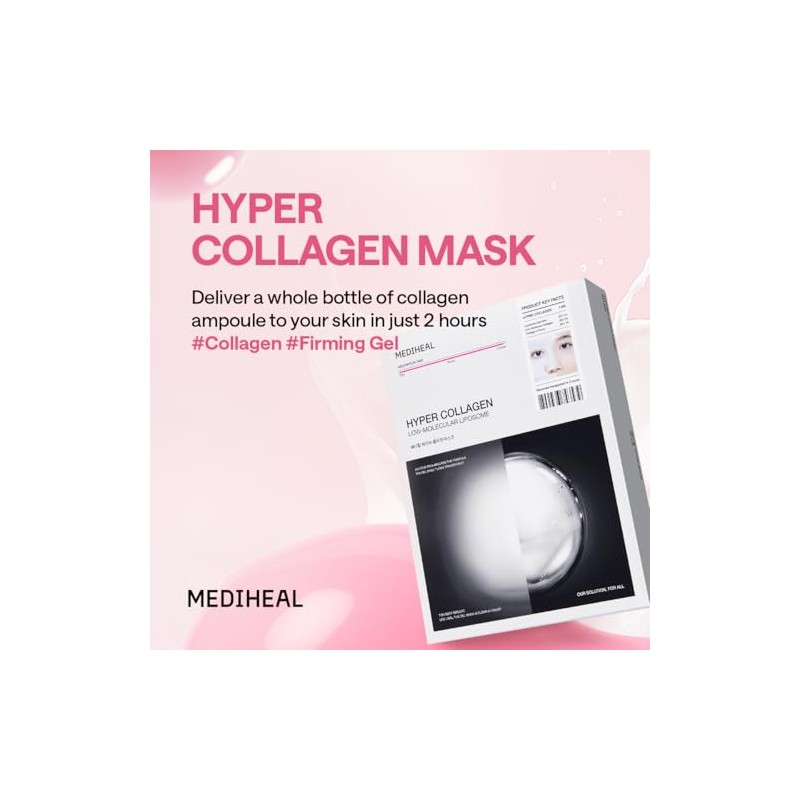 Mediheal Mascarilla De Colágeno Profundo(10 Unidades) Mascarilla De Gel De