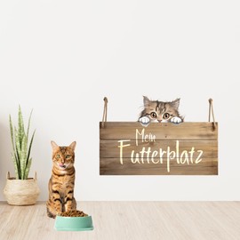 GRAZDesign Wall Sticker My Feeding Place Sign for Cats as Sticker, Wall Decoration in the Hallway, Kitchen, Hallway, 59 x 40 cm