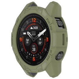 GIOPUEY Hülle Kompatibel mit Garmin fenix7S Pro/Garmin Epix Pro 42mm, Weich und leicht Premium TPU Silikon Schutz Case Cover Schutzhülle - Green