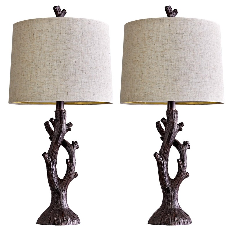 OYEARS 25" Farmhouse Table Lamp Set of 2 for Living