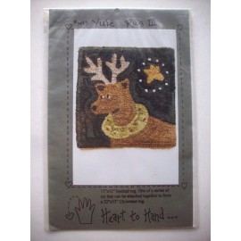 Heart to Hand Christmas Reindeer hooked rug craft pattern Heart to Hand