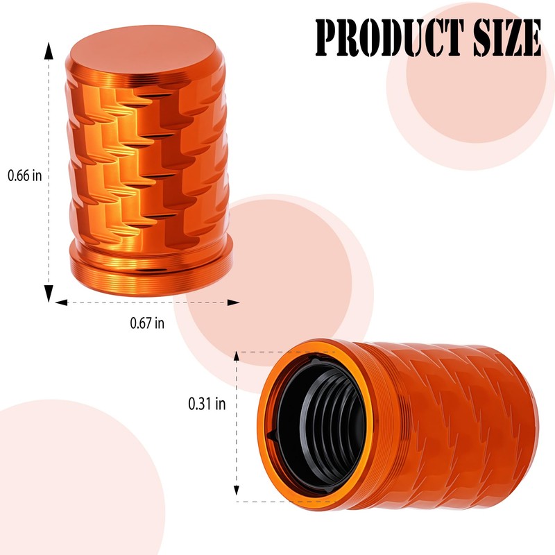4-Pack Tire Valve Stem Caps - Metal Air Caps with