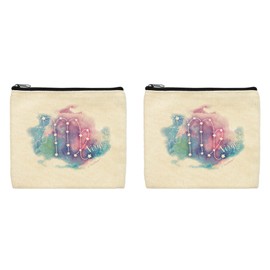 ThisWear Virgo Zodiac Sign Constellation Makeup Bag Set Canvas Personal Item Bag Set 2 Pack Makeup Bags