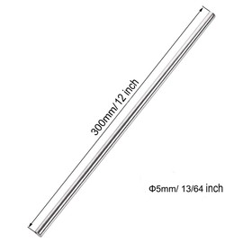 TOCHUN 5pcs 5mm x 300mm Stainless Steel Solid Round Rods, Metal Shaft Lathe Bars for DIY Crafts Car Helicopter Airplane Model