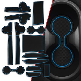 CupHolderHero fits Kia K5 Accessories 2021-2024 - Premium Custom Interior Non-Slip Anti Dust Cup Holder Inserts, Center Console Liner Mats, Door Pocket Liners 13pc Set (Blue Trim)