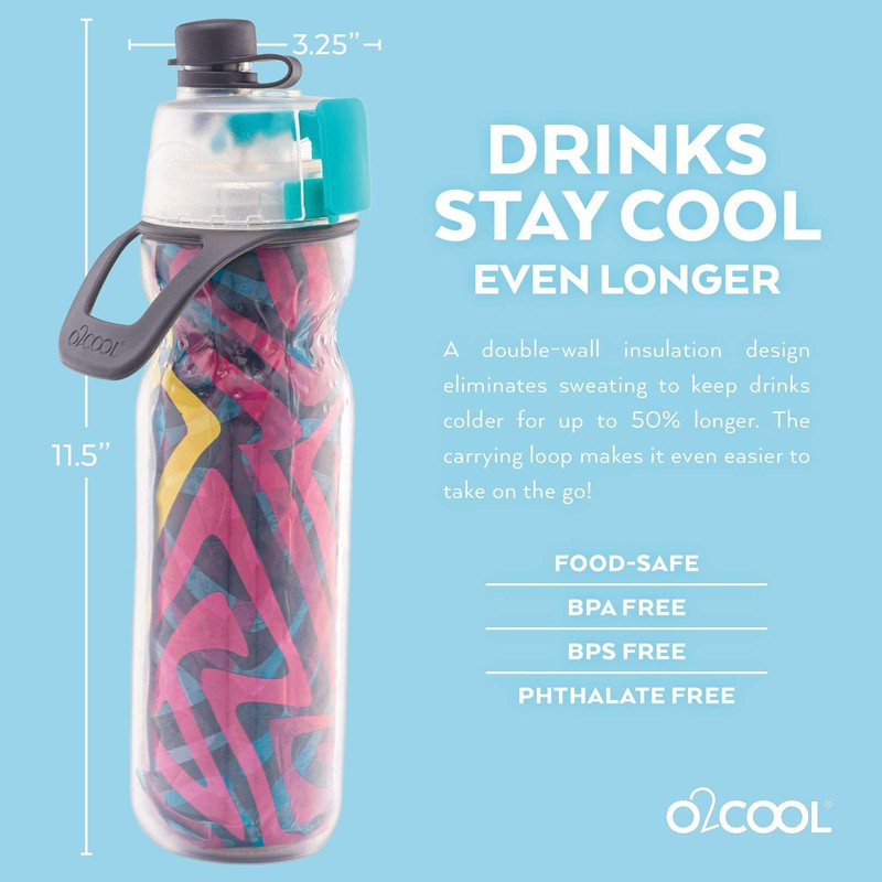 O2COOL ArcticSqueeze Botella aislada Mist 'N Sip Squeeze - 20