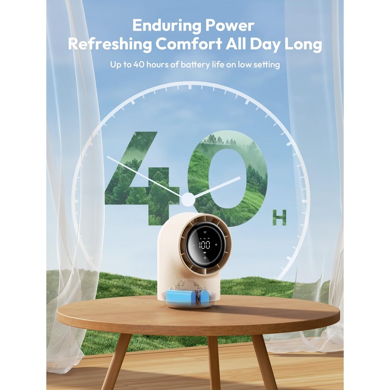 Aecooly Touch Control Desk Fan, 100 Speeds Quiet Bedroom Digital