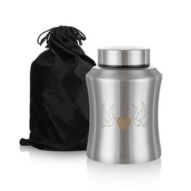 Pilipane Urn for Human Ashes,Decorative Beautiful Ashes Box for Adult Male and Female,Cremation Urns,Memorial Funeral Cremation Large Burial Stainless Steel Urns,Silver Flying Dove