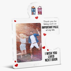 QYCFDXD Best Friend Gift Photo Frame, Appreciation Gifts for Her Him, Acrylic Puzzle Picture Frame for Birthday Thanksgiving Christmas, 4x6 Inches Photo