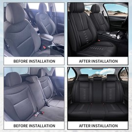 For Nissan Sentra 2008-2024 Car 5 -Seat Covers PU Leather Front Rear Cushion Pad