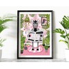 Parmaro Zebra on Toilet Print, Zebra Reading Newspaper Bathroom Print,