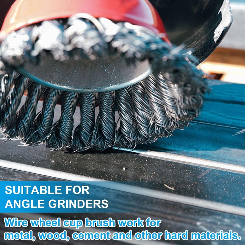 YUEARN 4 1/2" Angle Grinder Wire Wheel Set - 4