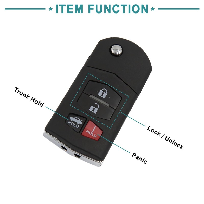 ACROPIX 4 Button Smart Remote Key Fob Keyless Shell Case