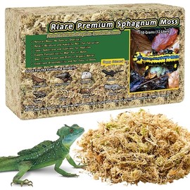 Riare 5.3OZ Premium Sphagnum Moss for Reptiles- 6QT Natural Reptile Moss Dried, Forest Live Moss for Terrarium, Frogs Snake Peat Moss Bedding for Leopard Gecko Turtle Anoles Salamanders Orchids Plants