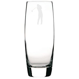 Male Golf Player Engraved Hi-Ball Glass, Sports Gift for men, Golfer
