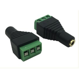 CERRXIAN 3.5mm Stereo Audio Video Female Jack to 3 Screw Terminal Female Headphone Replacement Solderless Balum Converter Adapter (2-Pack)