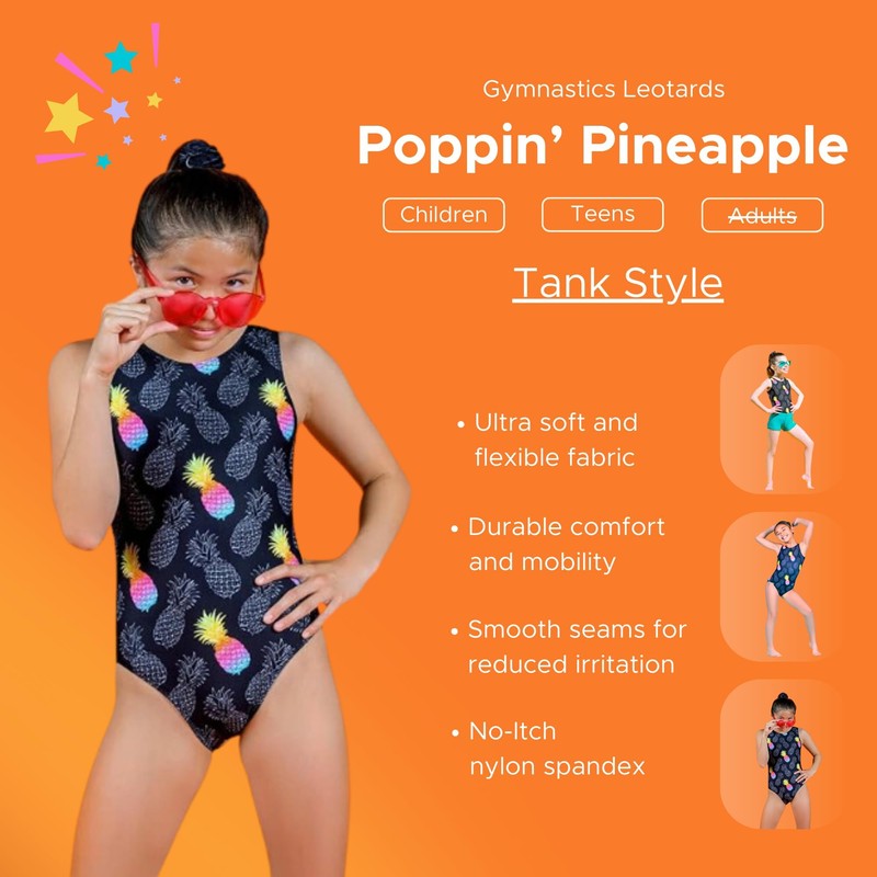 Destira - Maillot de gimnasia con diseño de piña (talla