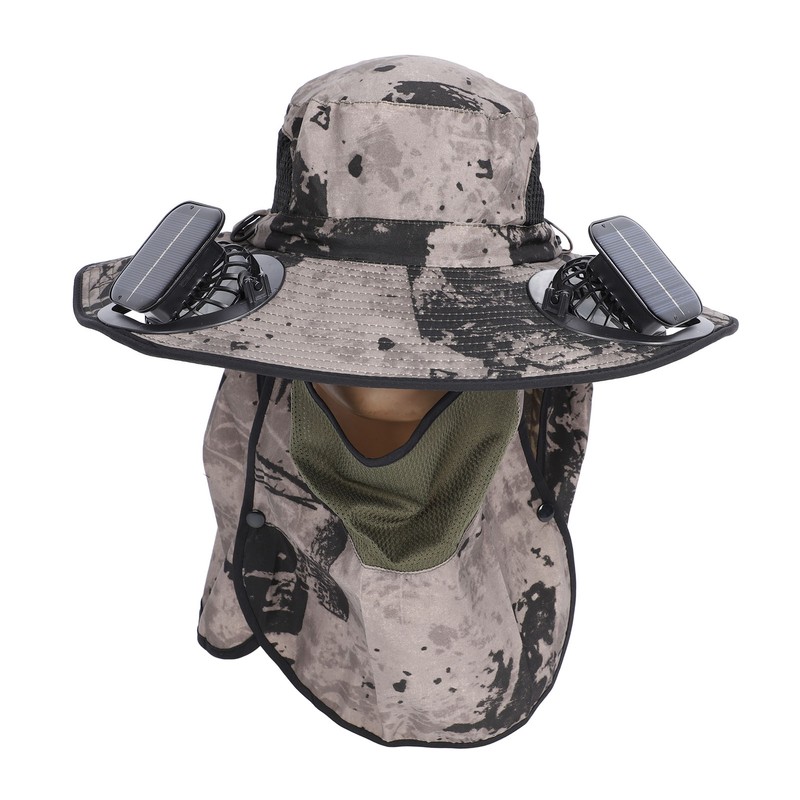 Wide Brim Solar Fan Hat Outdoor Fishing Sunscreen Quick Drying