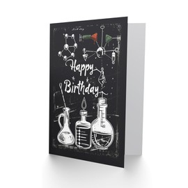 Artery8 Birthday Card Chemistry Set Scientist Chalkboard Geek For Him Man Male Dad Brother Son Papa Grandad Greeting Card