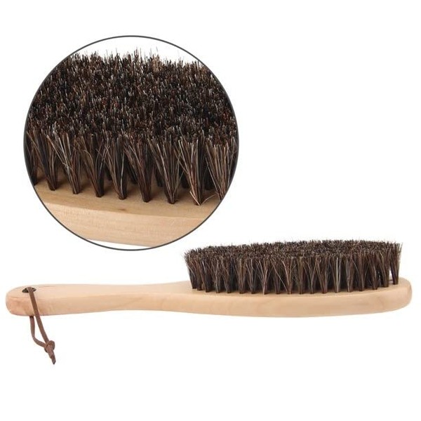 Wooden Clothes Brush with Natural Wood Handle Soft Bristles Fibres