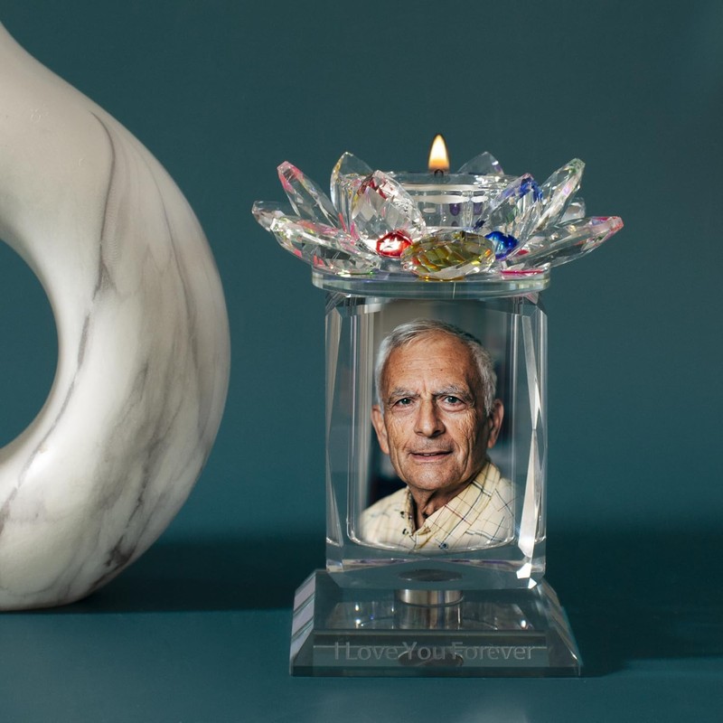 Contid Small Urns for Human,Cremation Keepsake Photo Urn Unique Rotatable