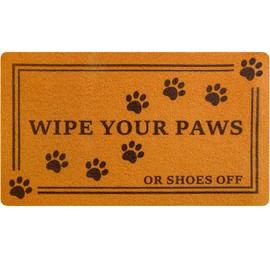 Wipe Your Paws Door Mat for Front Door,Shoes Off Coir Doormat for Outside Entrance Funny Welcome mats 30x17 inch Heavy duty doormats with Anti-Slip Rubber Backing ,Perfect Home Decor for Porch