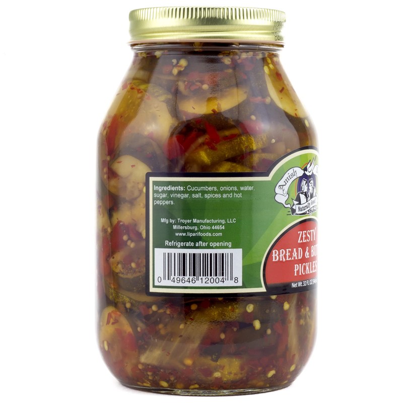 Amish Wedding Zesty Bread & Butter Pickles, 32 Ounce Jar