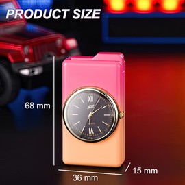 Clock Dial Lighter,Cool Lighter,Blue Flame Refillable Butane Lighter Adjustable Flame with Clock Dial for Camping Grill Fireplace Candle Men Birthday Gifts (Blue)