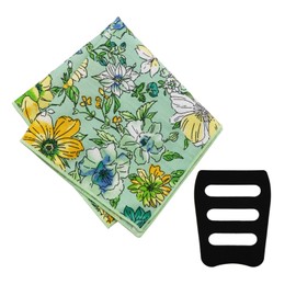 GHTIYLP Floral Cotton Pocket Squares for Men with Pocket Square Holder Flower Men's Handkerchiefs for Wedding Groom Casual (16)