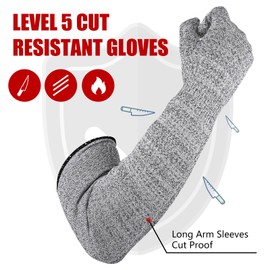 SGQTZDZQ Guard Gloves Gardening, Level 5 Cut Resistant Gloves With Long Arm Sleeves, Long Gardening Gloves for Work Kitchen Heavy Duty (55cm)