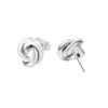 Edforce Stainless Steel Love Knot Stud Earrings (Silver)