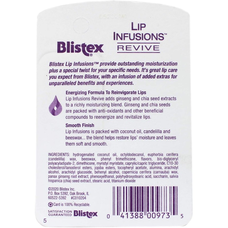 Blistex Lip Infusions Revive Lip Moisturizer 0.13 Ounce (6 Pack)