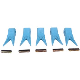 LSSOCH 5PK 230WTL 23WTL Twin Tiger Long Backhoe Bucket Teeth + 23FP Flexpins Compatible with JD Case JBC and More 23 230