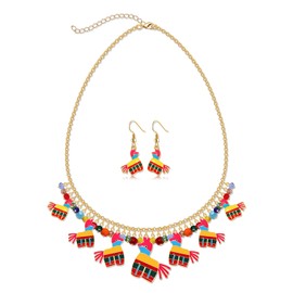 JERTOCLE Derby Jewelry Sets Horseshoe Pendant Necklace Earrings for Women Kentucky Derby Horse Racing Day Outfit Accessories, one size, Metal, No Gemstone