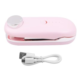WANGCL 2 in 1 Mini Bag Sealer Portable Handheld Bag Vacuum Sealer Saver Machine Kitchen Gadget for Chip Bags Food Storage (Pink)