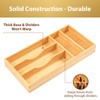 Umilife Bamboo Kitchen Drawer Organizer, 8 Inch Silverware Utensils Tray