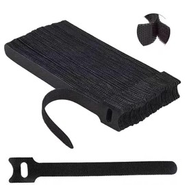 60 PCS 6 Inches Reusable Cable Ties, Adjustable Cord Straps, Cable Organizer, Cord Wrap and Hook Loop Cords Management (60, black-6inch)