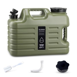 Lufstd 5 Gallon Water Jug with Spigot, Portable Camping Water Containers, No Leakage Food Grade Camping Water Tank for Vehicle, Car, Outdoor Hiking, Picnic, Emergency, Green
