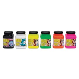 Chroma Acrylic Mural Paints - Neon, Set of 6, 16 oz Jars