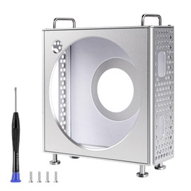 Portable Protective Case with Stand Compatible with Mac Mini M4/M4 Pro 2024, Silver Aluminium Alloy, Compact, Lightweight, Optimised Cooling, Maximum Protection, Instant Power Button, Accessories