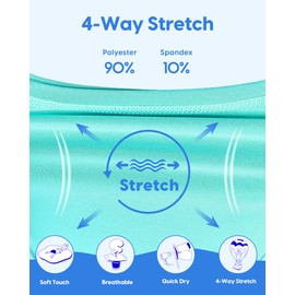 MaaMgic Boys Swimming Shorts 2 in 1 Boxer Brief Compression Liner Toddler Swim Trunks Stretchy Quick Dry Anti Chafe Swimsuits with Pockets Navy Lake Blue