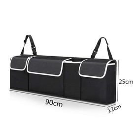 CAASFOOY Car Accessories Organiser, Car Interior Trunk Organizer Waterproof Oxford with 4 Pockets Suitable for All Kinds of Cars (Black)