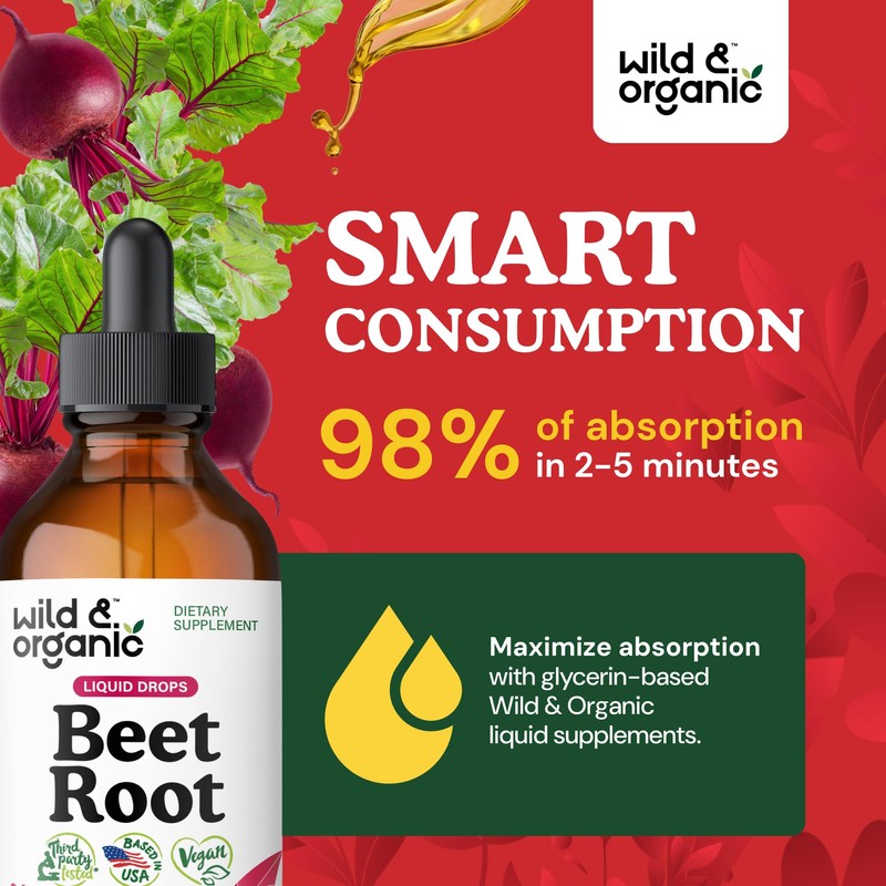 Wild & Organic Beet Root Extract Drops - 8000 mg