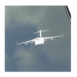 KLO Graphics C-17 Globemaster III Pilot Flight Vinyl Sticker Decal Air Force Transport Airdrop Crew Veteran,White,8 x 2 12